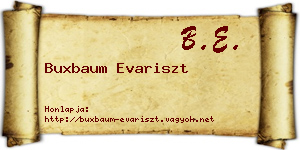 Buxbaum Evariszt névjegykártya